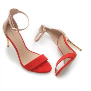 Zara Red/nude Sandal with Gold Heel size38(us71/2)